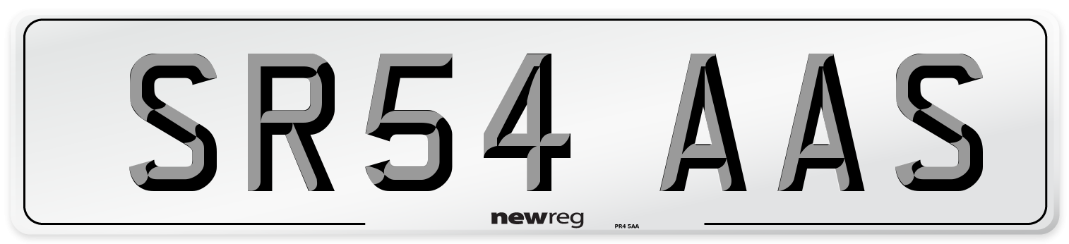 SR54 AAS Number Plate from New Reg